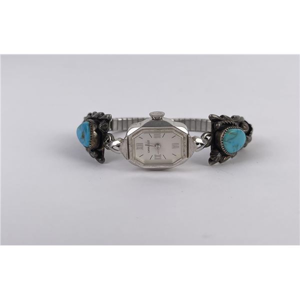 Navajo Sterling Silver Turquoise Watch Bracelet