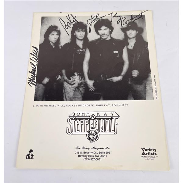 Steppenwolf Band Signed Photo