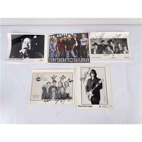 Group of 5 Band Signed Photos
