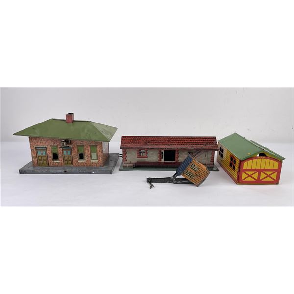 Lot of Antique Train Station Toys