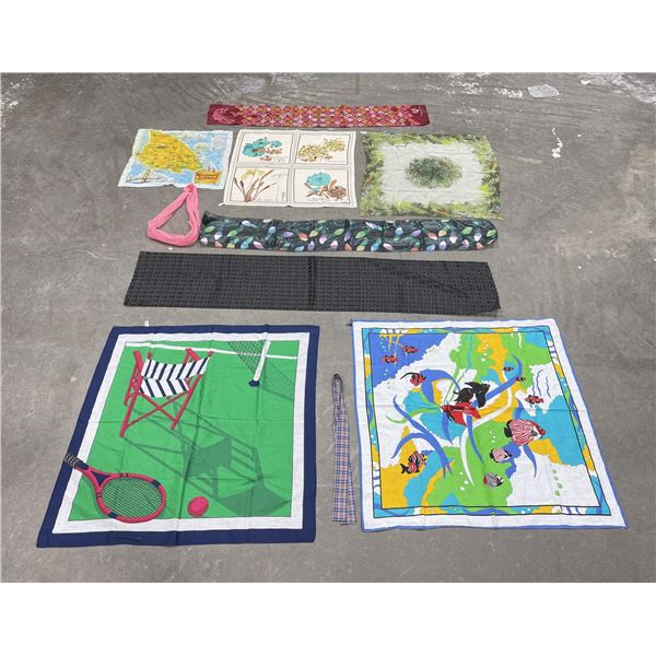 Nice Group of Vintage Silk Scarves Handkerchiefs