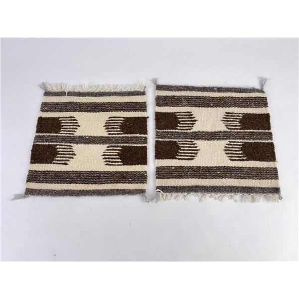 Pair of Miniature Zapotec Mexico Rugs