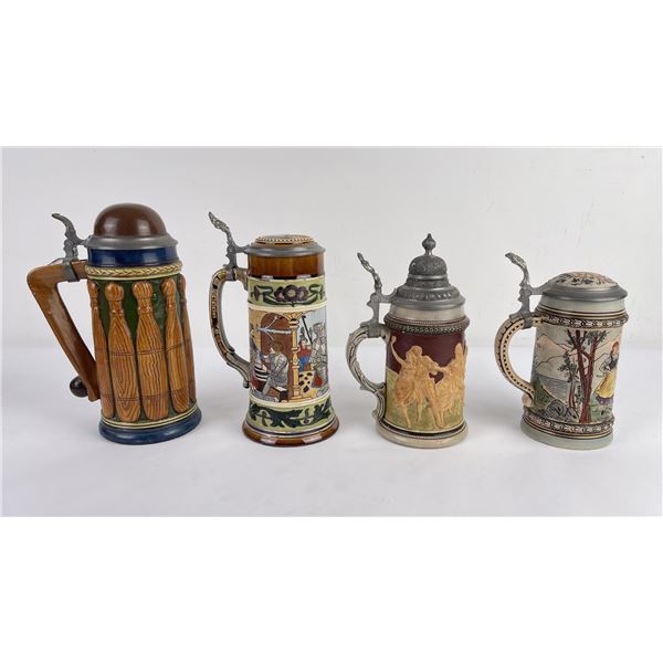 Group of Antique German Beer Steins