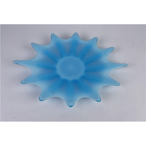 Blue Fostoria Heirloom Glass Console Bowl