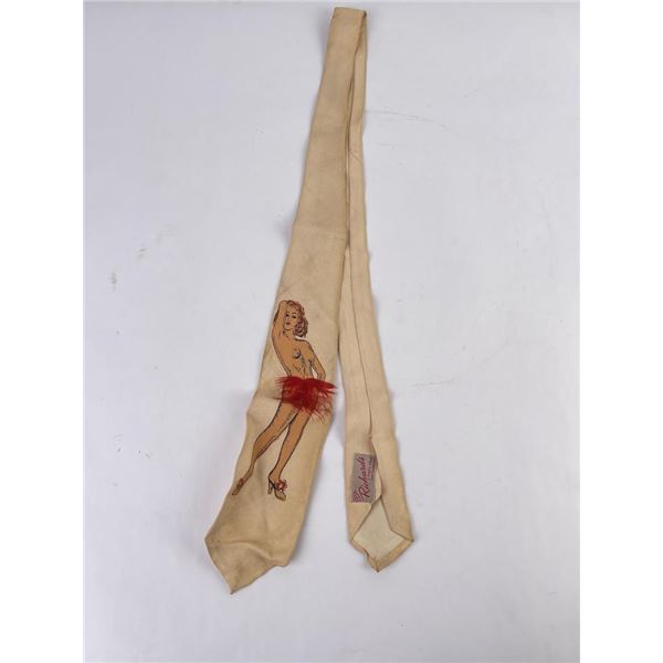 1940s Pin Up Painted Peek a Boo Risque Tie