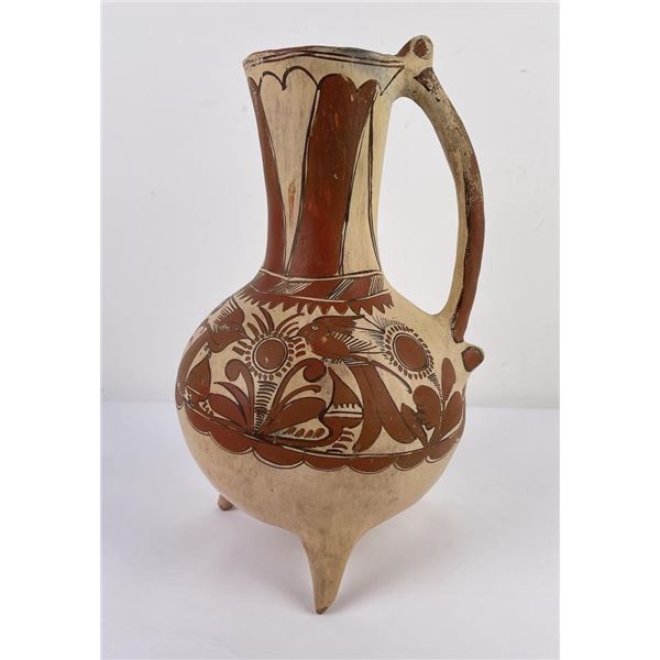 Early Mexican Huastecan Tripod Leg Pottery Ewer