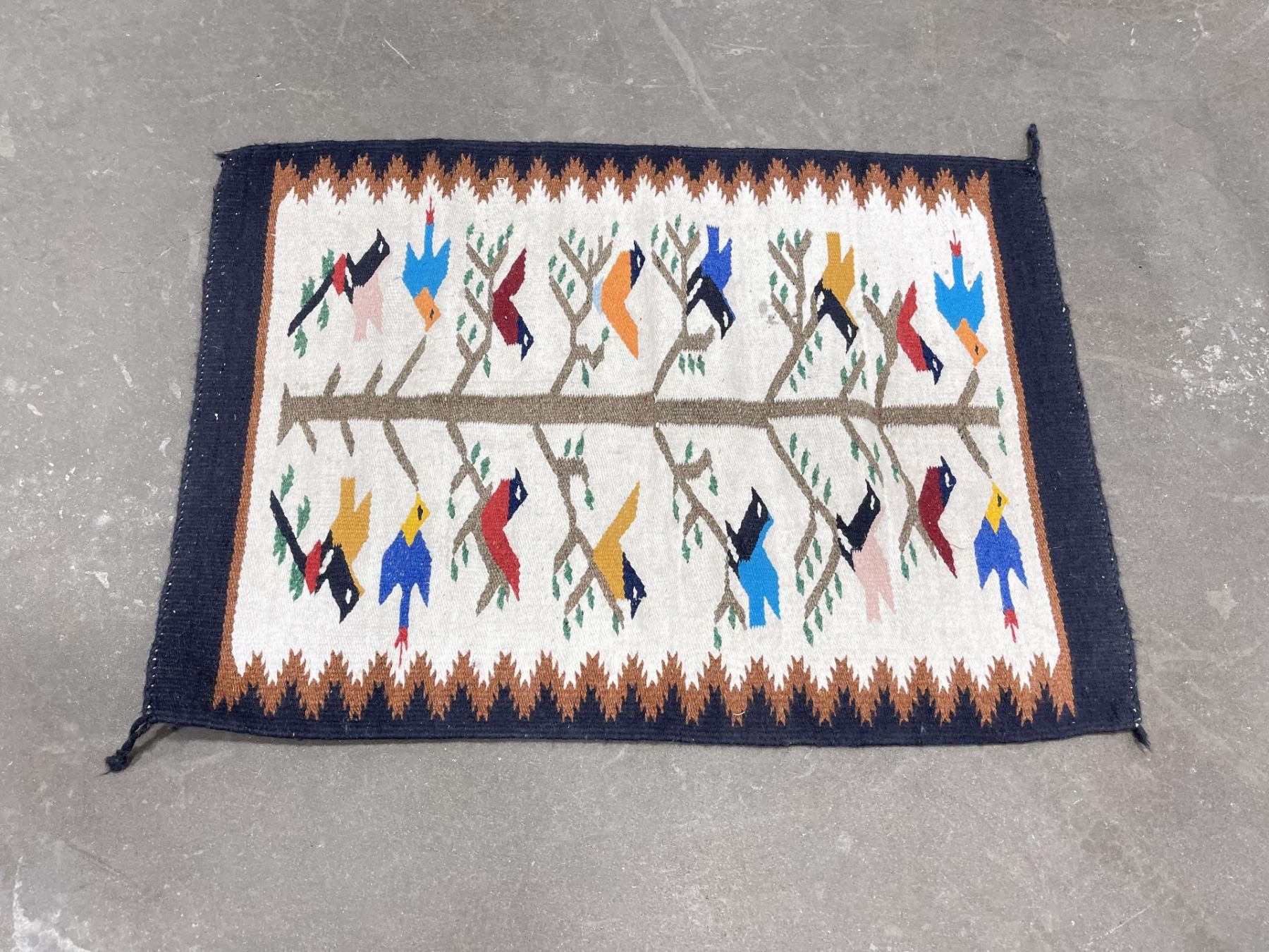 Navajo Indian Tree of Life Bird Rug