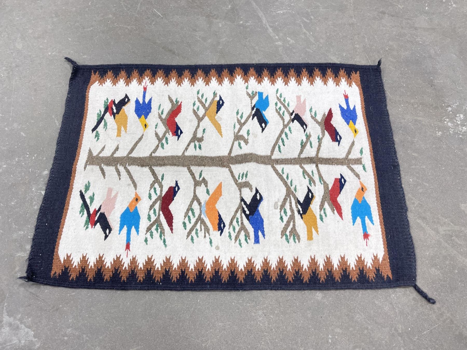 Navajo Indian Tree of Life Bird Rug