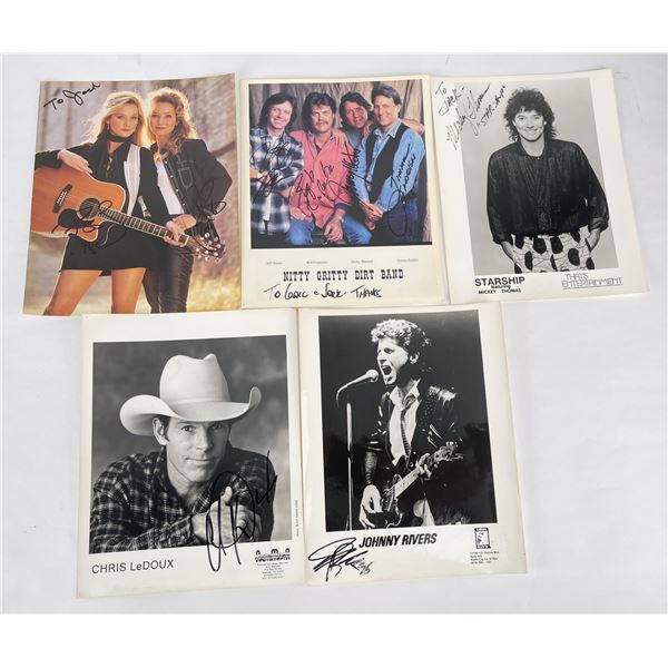 Group of 5 Band Signed Photos
