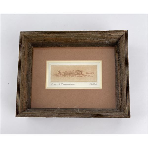 Ace Powell Engraving Teepee Cabin Montana