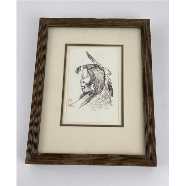 Dave Powell Pen and Ink Indian Drawing