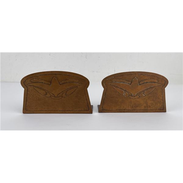 Pair of Arts and Crafts Hammered Copper Bookends