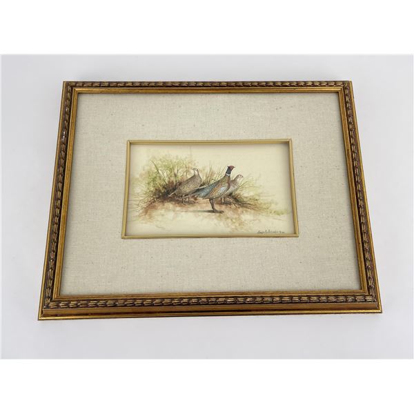 Janeen Schissler Pheasants Watercolor Painting