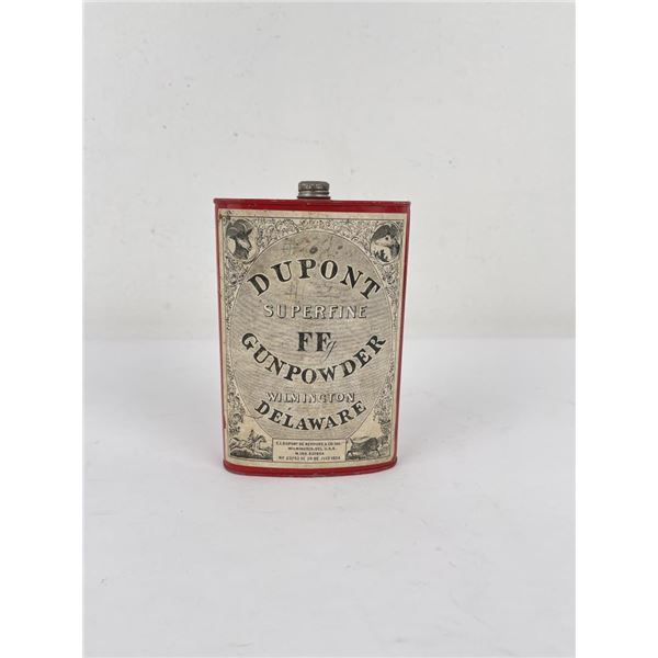 Antique Dupont Superfine FF Gunpowder Tin Can