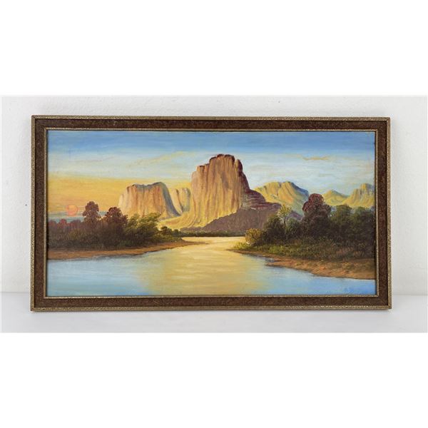 Antique Yosemite Valley California Painting