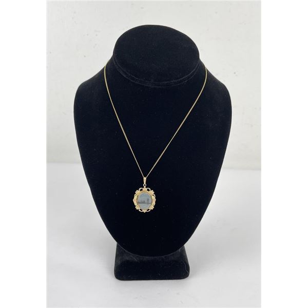 Montana Black Hills Gold Picture Agate Necklace