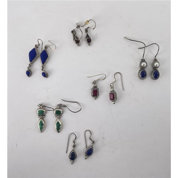 Sterling Silver Semi Precious Stone Earrings