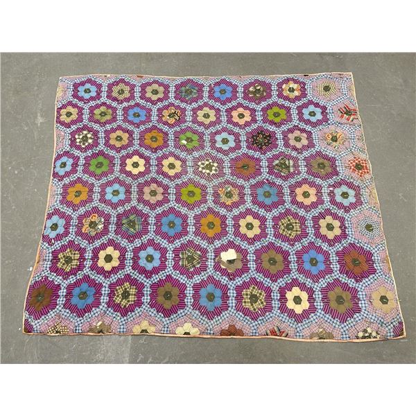 Antique Grandmothers Flower Garden Quilt