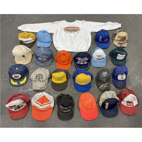 Vintage Snapback Hat and Sweatshirt Lot