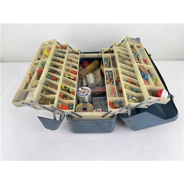 Vintage Fishing Tackle Box and Contents