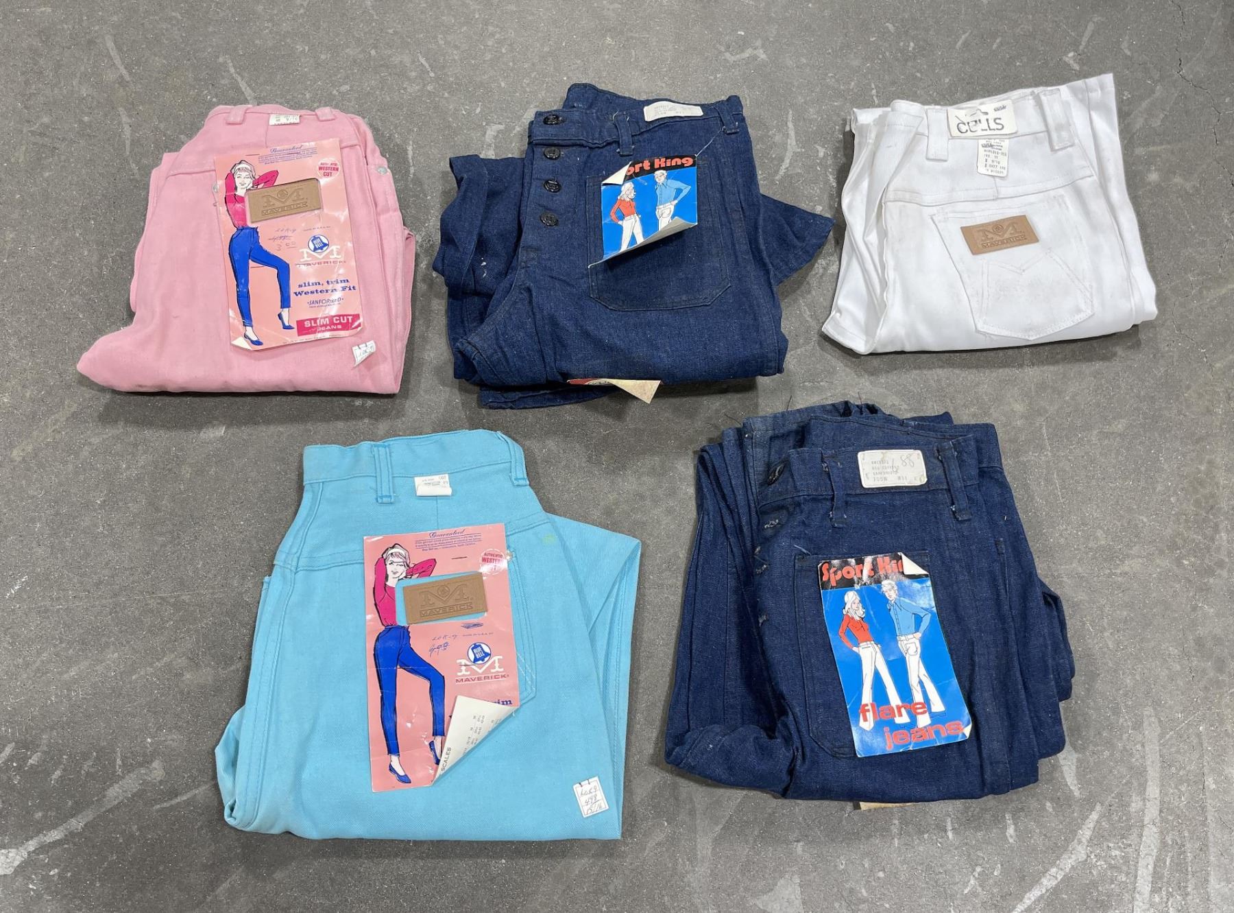 Deadstock Lot of 5 Vintage Deadstock Denim Jeans