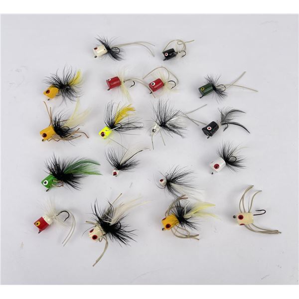 Group of Vintage Cork Popper Fishing Flies Lures
