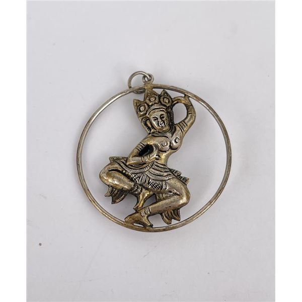 Cambodian Sterling Parvati Goddess Necklace