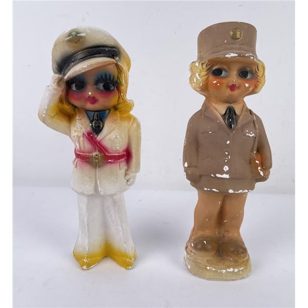 Pair of WW2 Carnival Chalkware Mae West Figures