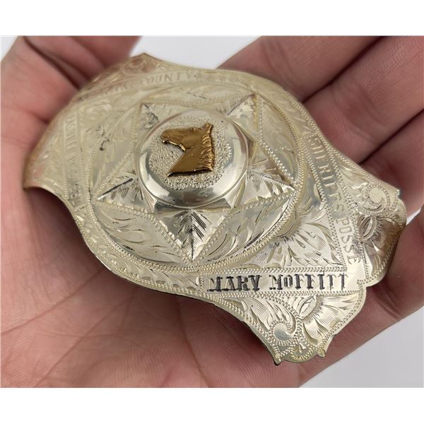 Irvine Jachens Sterling Silver Cowboy Belt Buckle