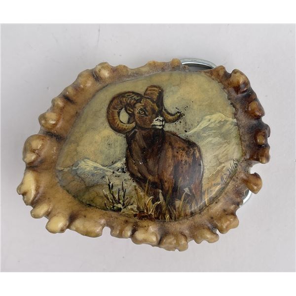 Elk Horn Montana Belt Buckle Painted