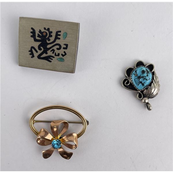 Group of Sterling Silver Brooches and Pendant