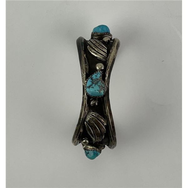 Gilbert Ortega Navajo Sterling Turquoise Bracelet