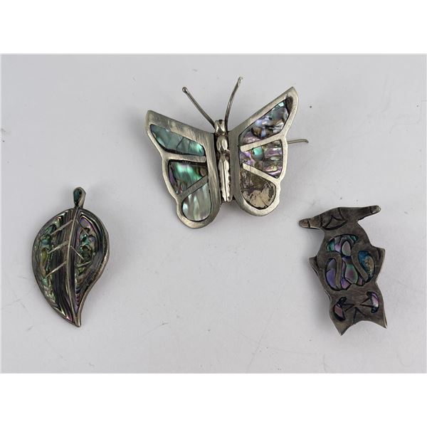 Taxco Sterling Silver Abalone Inlay Jewelry