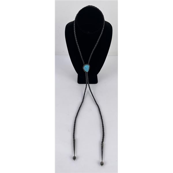 Navajo Sterling Silver Turquoise Bolo Tie