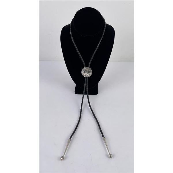 Navajo Sterling Silver Concho Bolo Tie