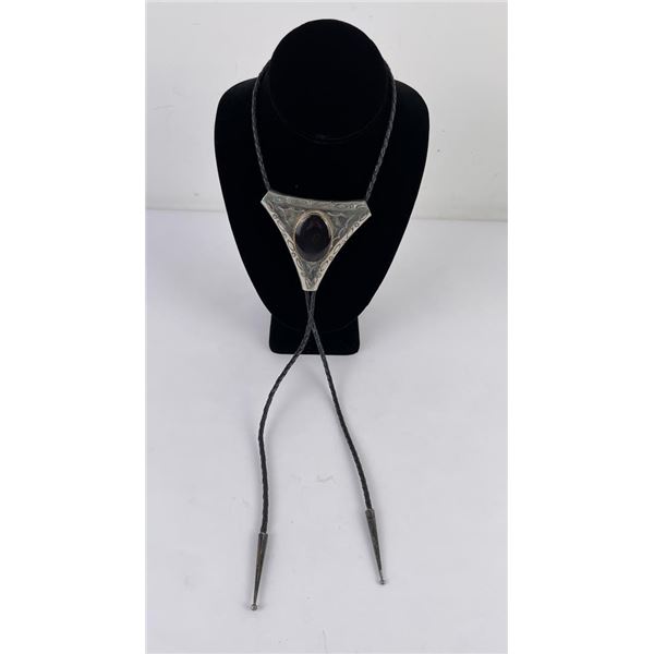 Navajo Sterling Silver Jet Bolo Tie
