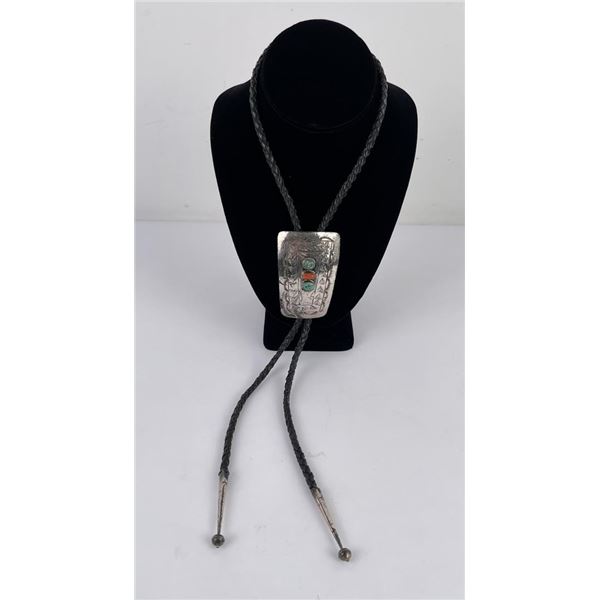 Navajo Sterling Silver Turquoise Bolo Tie