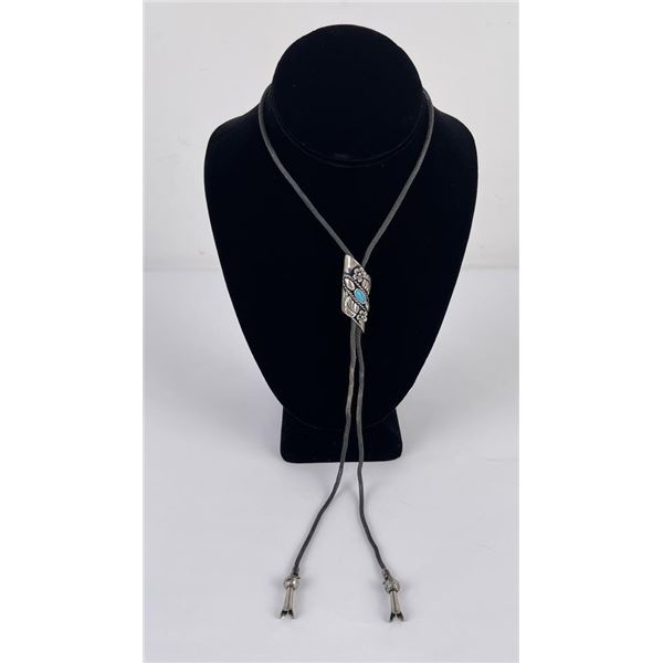 Navajo Sterling Silver Turquoise Bolo Tie
