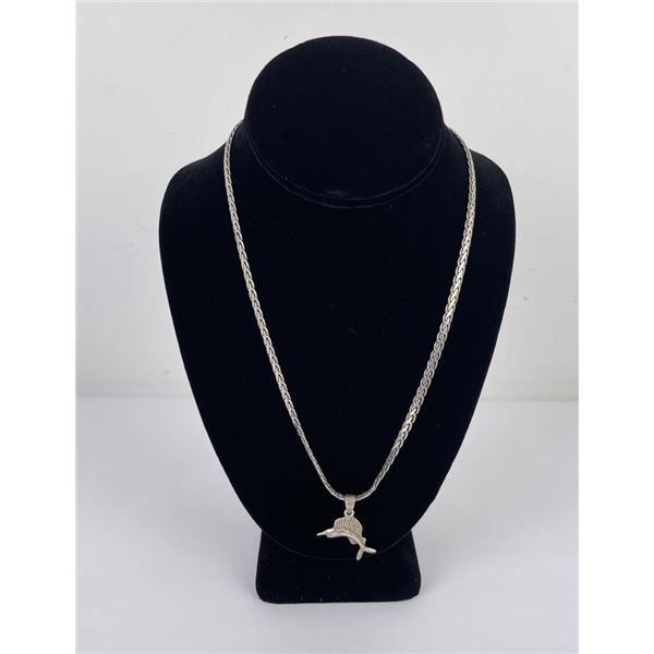 Sterling Silver Blue Marlin Necklace