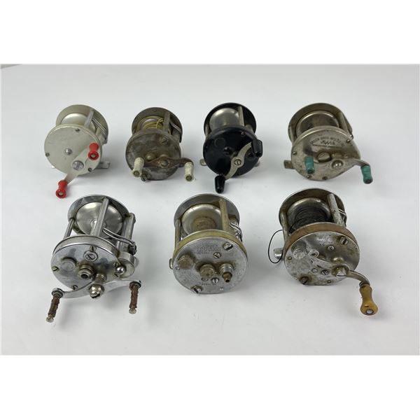 Group of 7 Vintage Bait Casting Fishing Reels