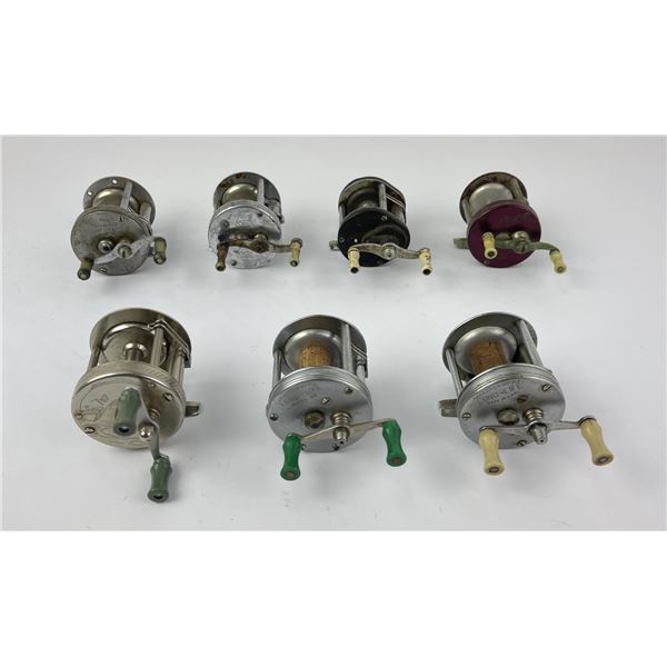 Group of 7 Vintage Bait Casting Fishing Reels