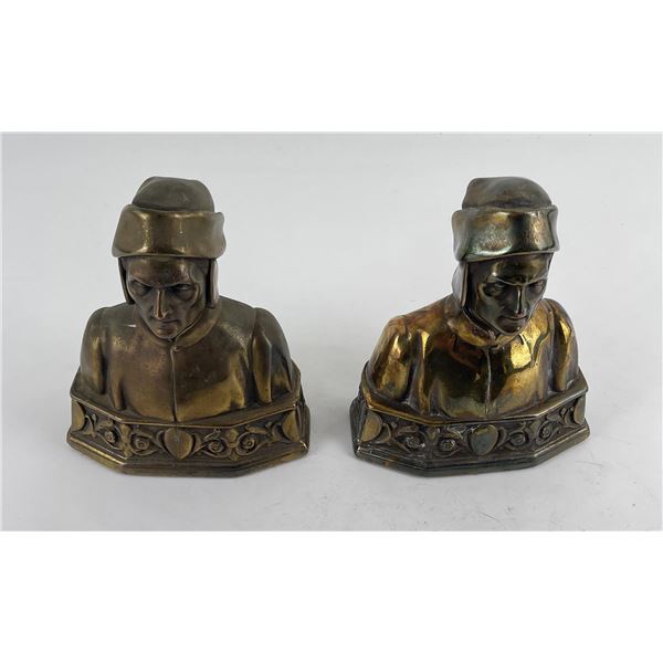 Antique Pompeian Bronze Dante Bookends