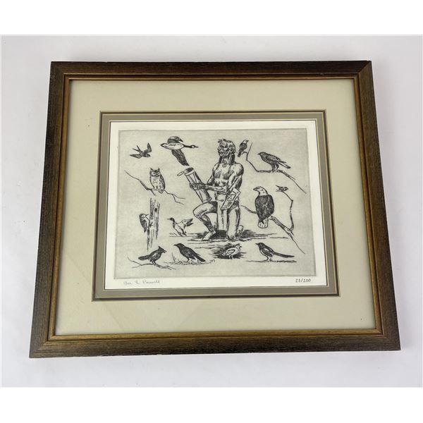 Ace Powell Engraving Napi and the Birds