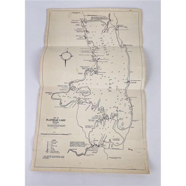 Antique Map of Flathead Lake Montana