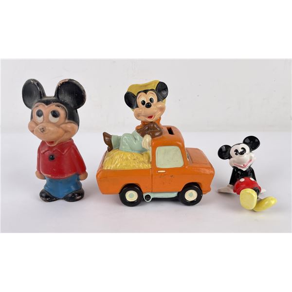Lot of 3 Vintage Mickey Mouse Figurines
