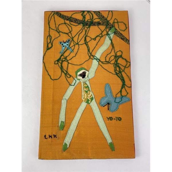 Folk Art Embroidery Picture Yo-Yo the Monkey
