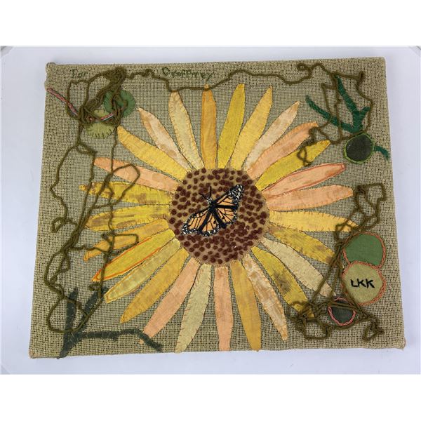 Folk Art Embroidery Picture Geoffrey the Butterfly