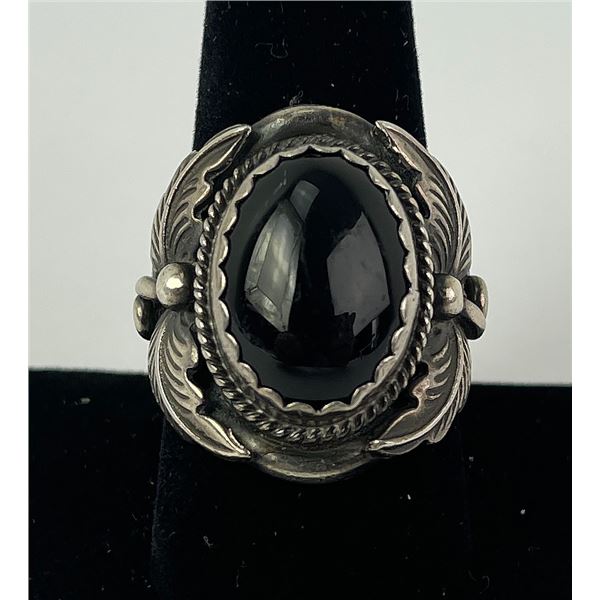 Navajo Sterling Silver Jet Ring