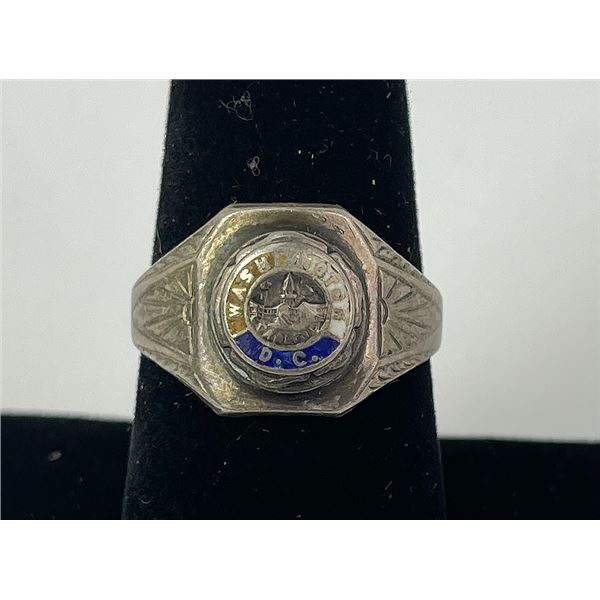 Sterling Silver Enamel Washington DC Ring
