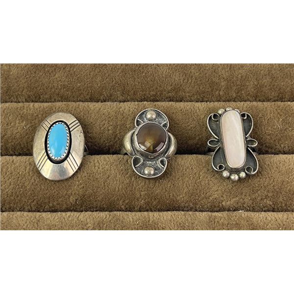 Group of 3 Navajo Sterling Silver Rings